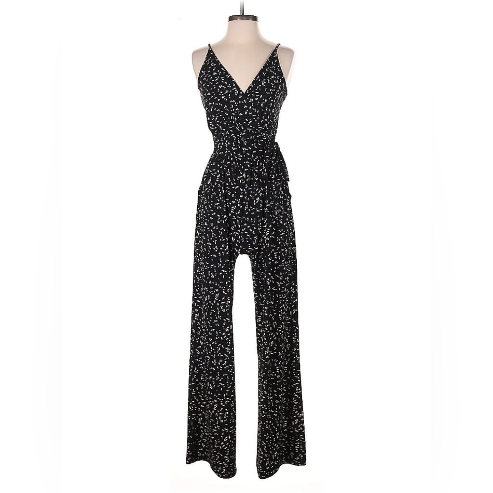 Kaileigh Black and White Patterned Jumpsuit